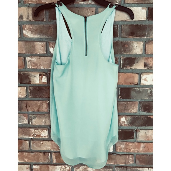 Esley Women’s Sleeveless Mint Green Racerback Tank Top Small - Picture 2 of 5